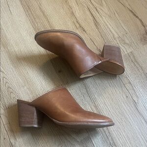 Madewell Mule Heels Leather Brown Size 9